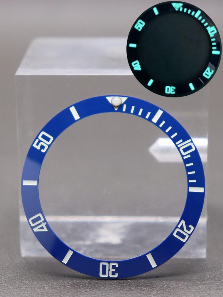 Watch Repair 38×30.7mm Ceramic Luminous Dive Bezel Insert For Seiko