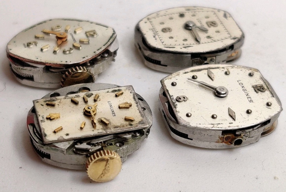 Lot Of 4 Longines Cal. 410 4LL movements Run For Repair