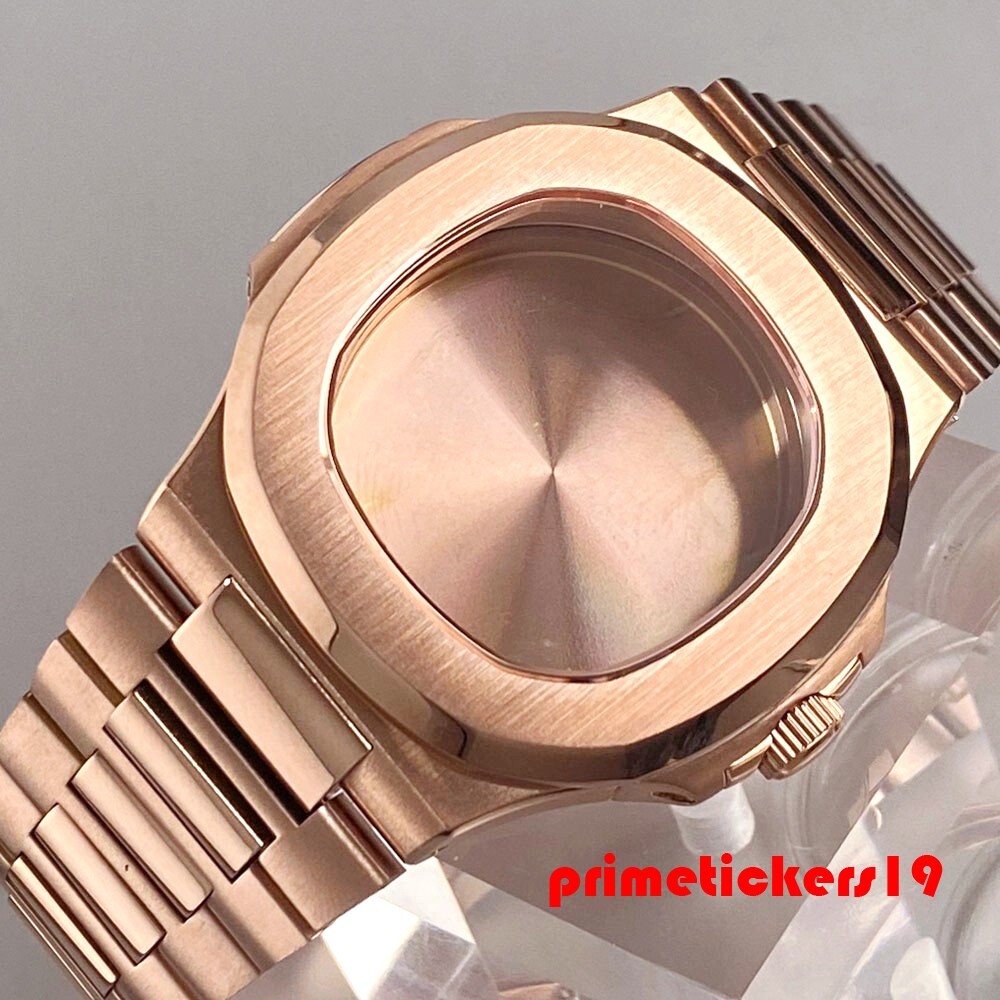 Rose Gold Square Watch Case+Band+Dial Set Fit NH35 NH36 NH38 Sapphire Mod Parts
