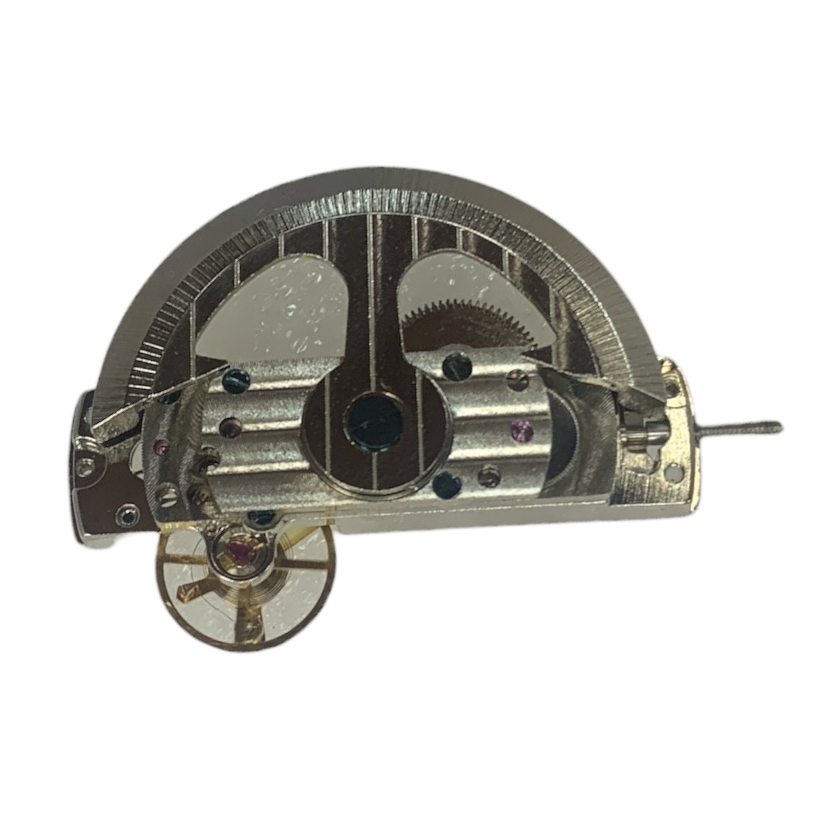 Sleek and High-Quality Hollow Watch Movement, 2 Hands Silver with Gold Hands