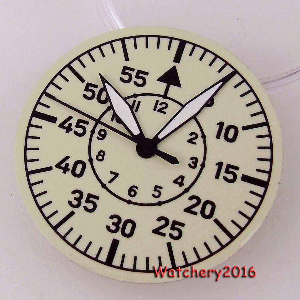 Tandorio 29mm Green Full Luminous Mens Watch Dial Fit NH35 2824 PT5000 Automatic