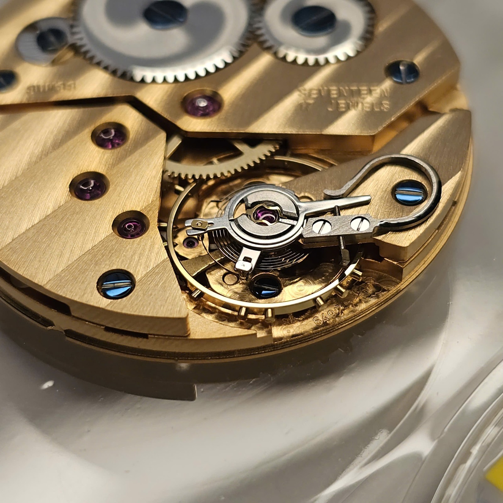 ETA Unitas 6497-1 Yellow Gold CdG Finish – Pin Balance Swan Neck Manual Movement