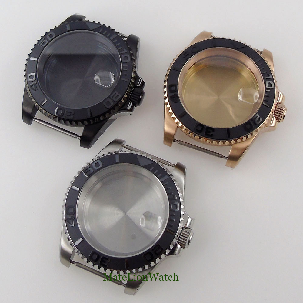 40mm Watch Case Fit NH35 Miyota8215 DG2813 ETA2836 2824 PT5000 Sapphire Crystal