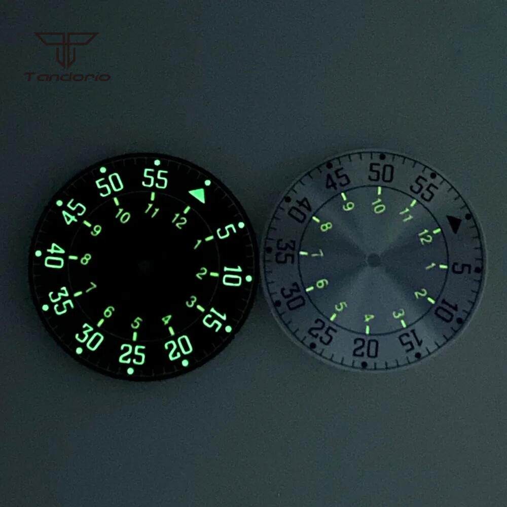 33.5mm numeral Watch Dial+Hands Green Lume for NH35 NH36 ETA2824 PT5000 Movement