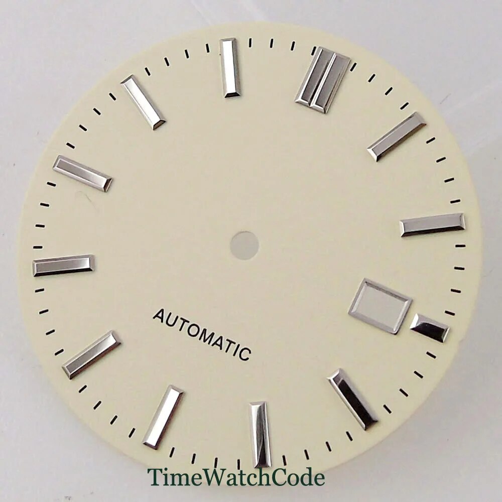 Watch Dial Face Accessories 33.5mm Fit NH35A NH36A Date Window Beige Dials