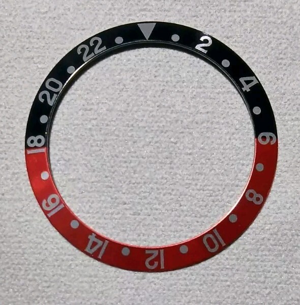 37.5mm Metal Bezel insert Red Black GMT For Rolex Sub 16610 16800 Seiko Mod Coke