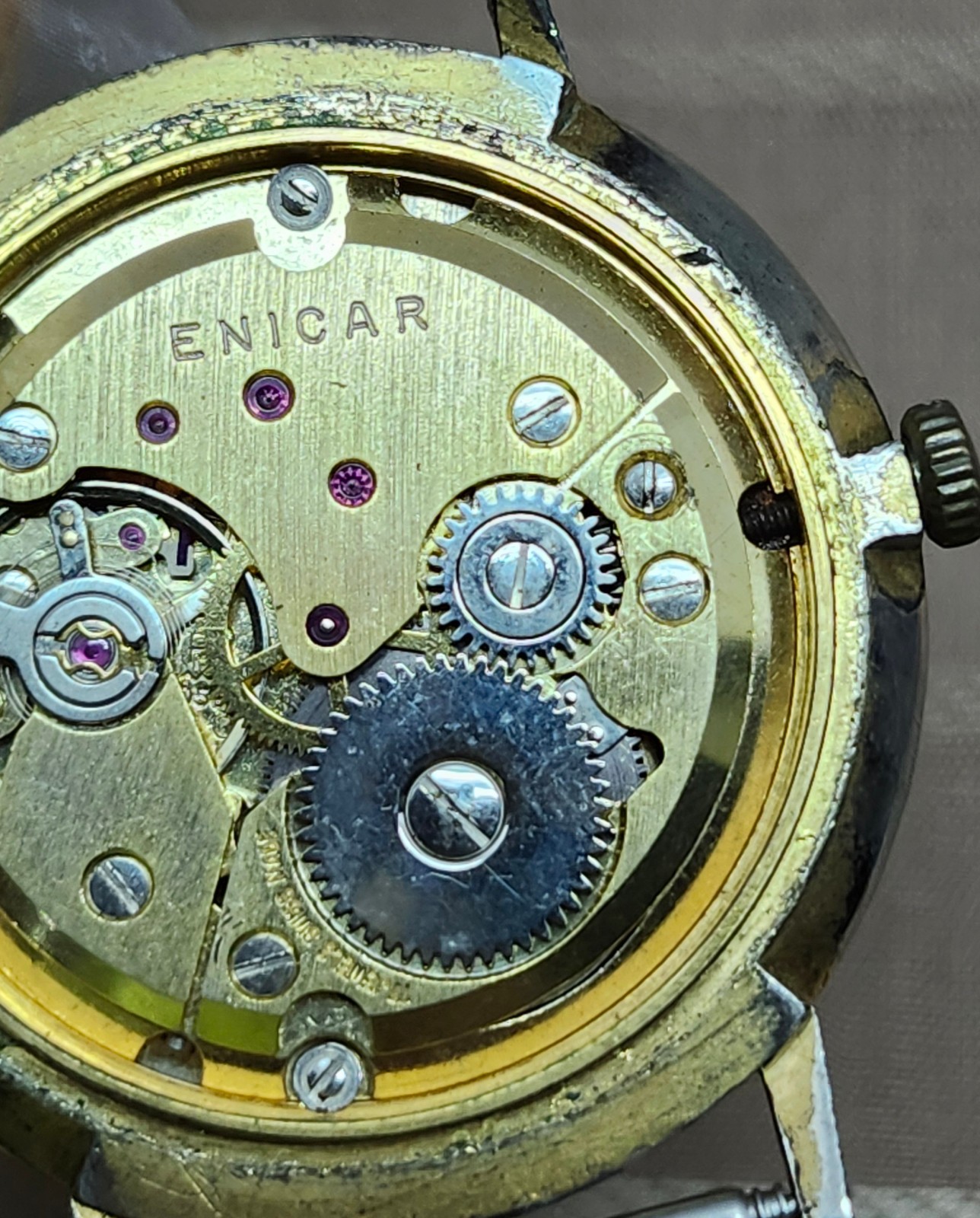 Enicar 112-22-23 Manual Wind Date Swiss Watch AR 1121 Movement – RUNNING