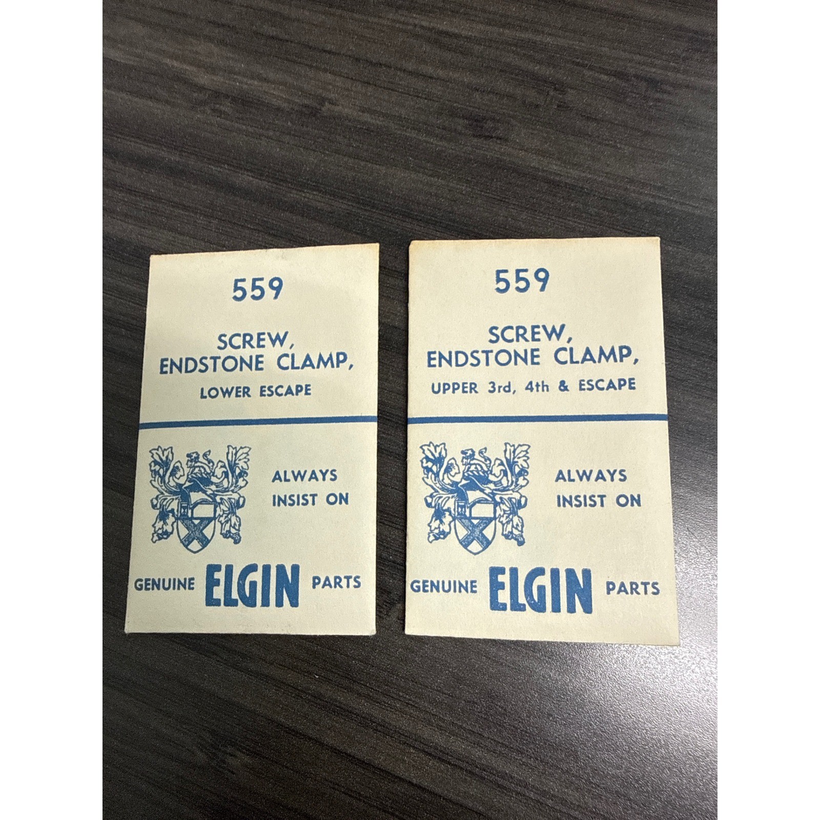 Elgin Watch Parts OS Blue Vintage 559 Endstone Clamp Screws Lot Packet