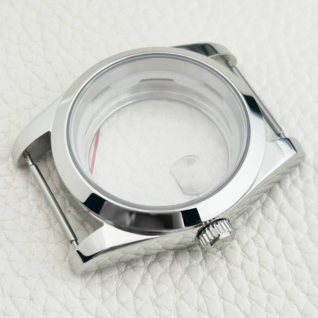 For Datejust Silver Sapphire Crystal Glass Men Watch Case Fit ETA2824 PT5000