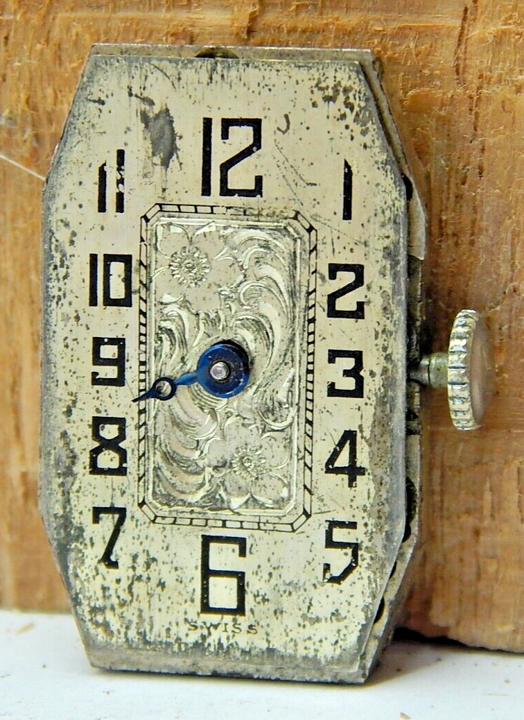 Vintage Goering 15 jewel 2 adjustment watch movement with dial and crown & stem