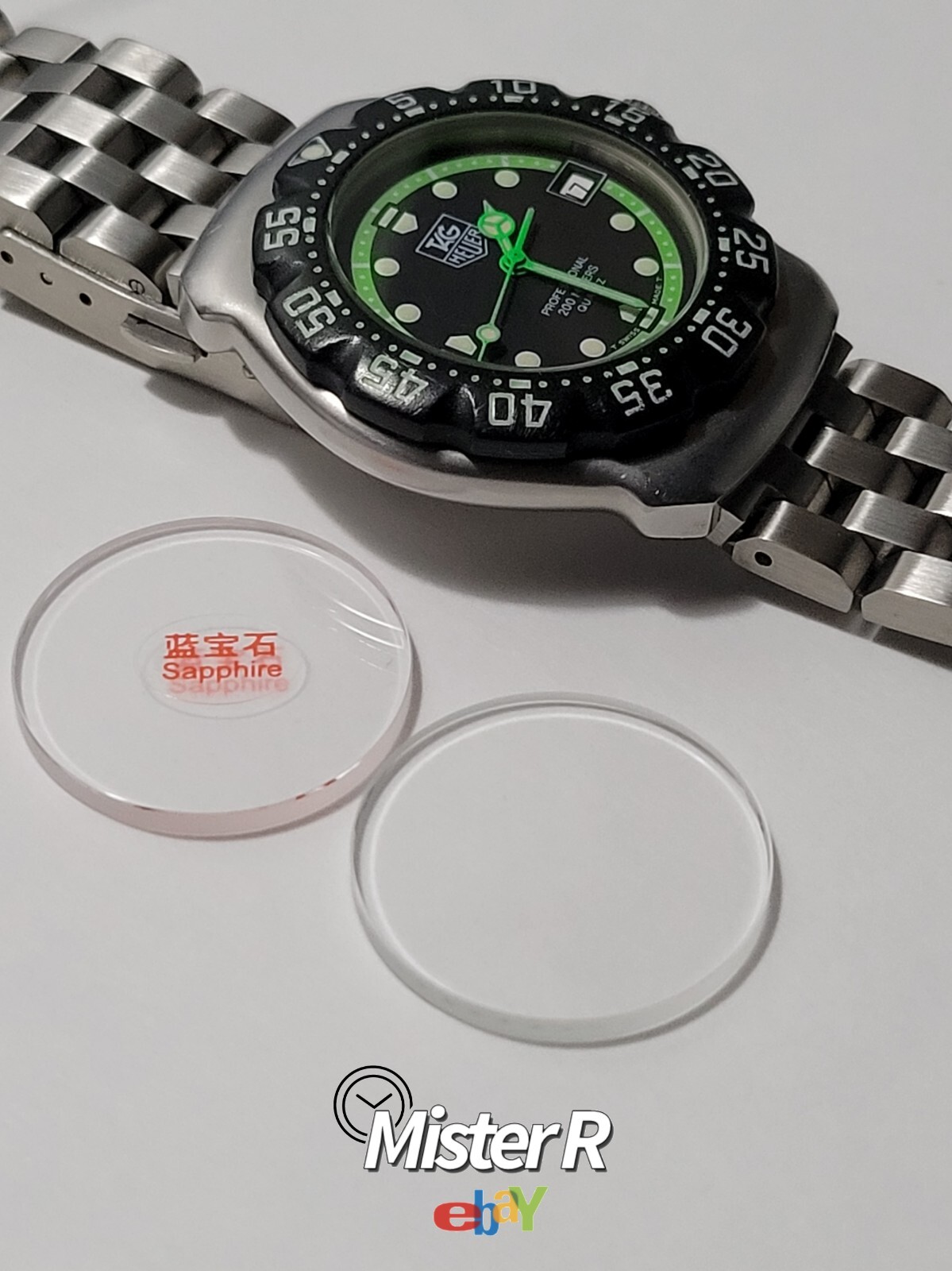 Replacement Sapphire Crystal • 24 × 2mm • TAG Heuer Formula 1 • Original 90’s F1