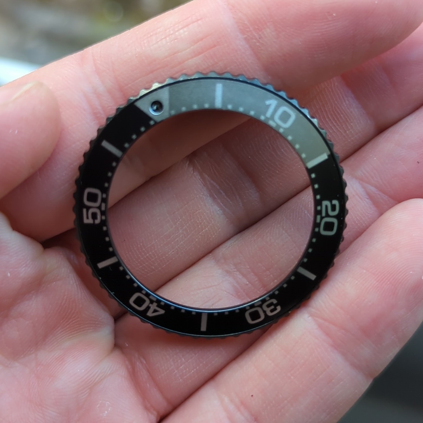 Seiko Prospex Solar Black Silver Watch Bezel part 43.5mm VGC Used (AA42)
