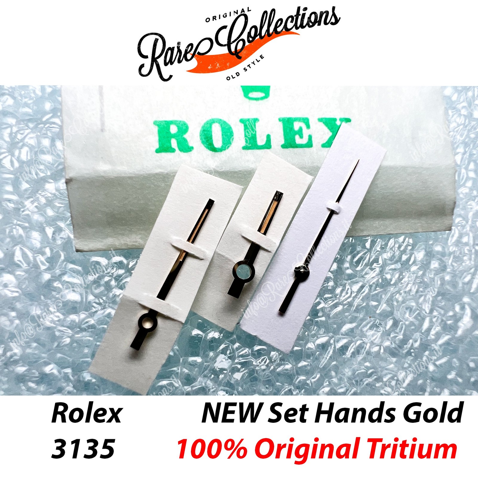 NEW Lancette Hands Set Rolex 3135 18238 16238 Tritium Oro Gold DateJust .104