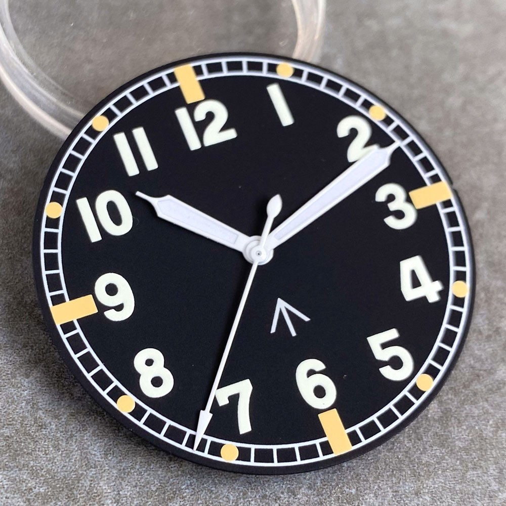 Sterile 33.5mm BlackDial Arabic Number Fit for NH35 PT5000 8215 Pilot Watch Part