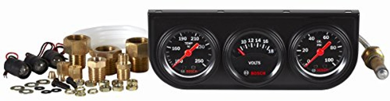 SP0F000037 Style Line 1-1/2″ Mini Triple Gauge Kit (Black Dial Face, Black