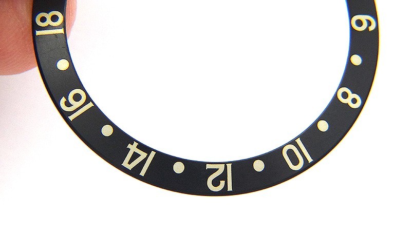 Genuine Rolex GMT-MASTER II 16713 16718 Faded Black & Yellow Gold Bezel Insert