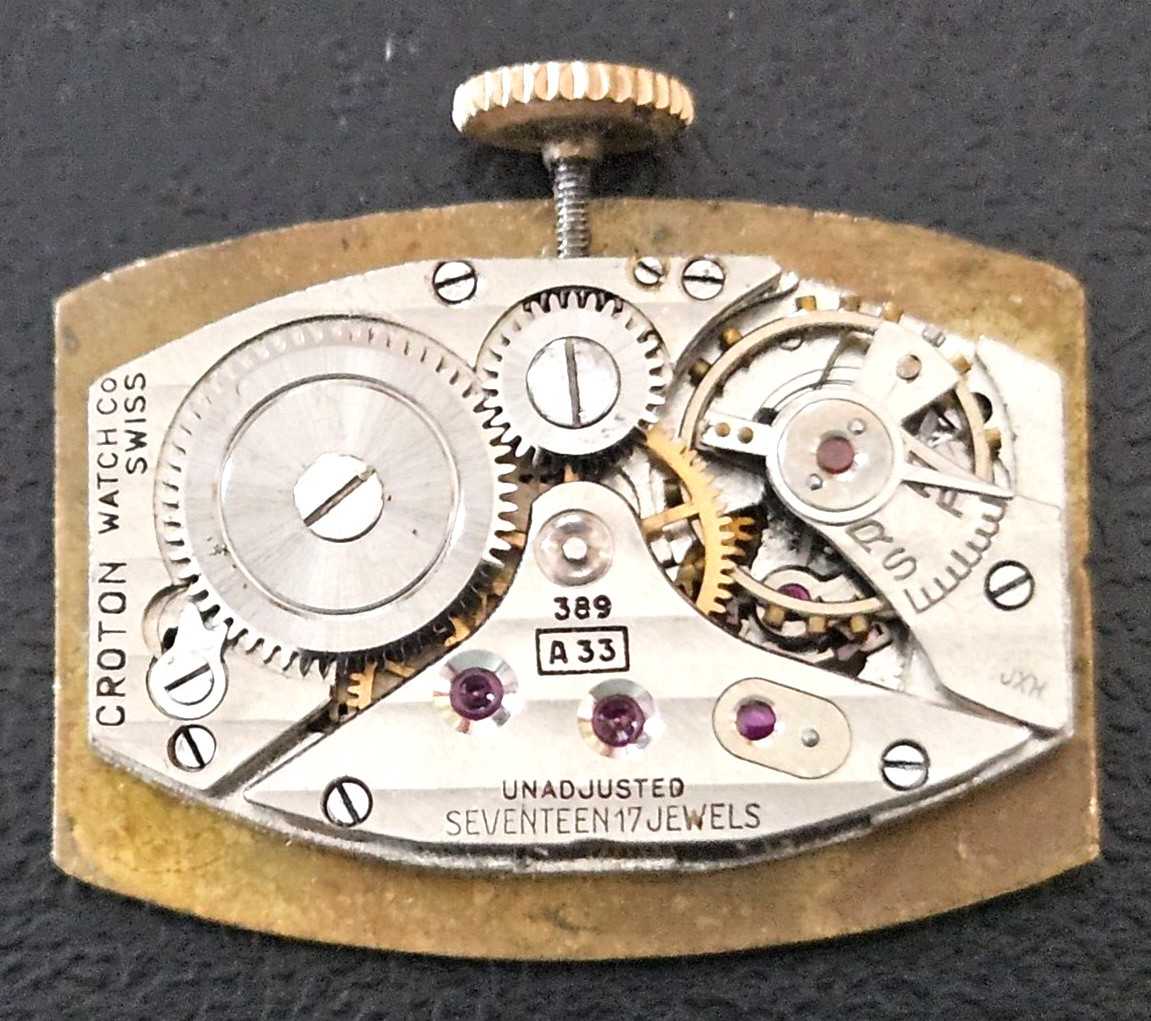 CROTON A33 389 17J SWISS WATCH MOVEMENT (BALANCE RUNS WITH ROTATION) LOT.125