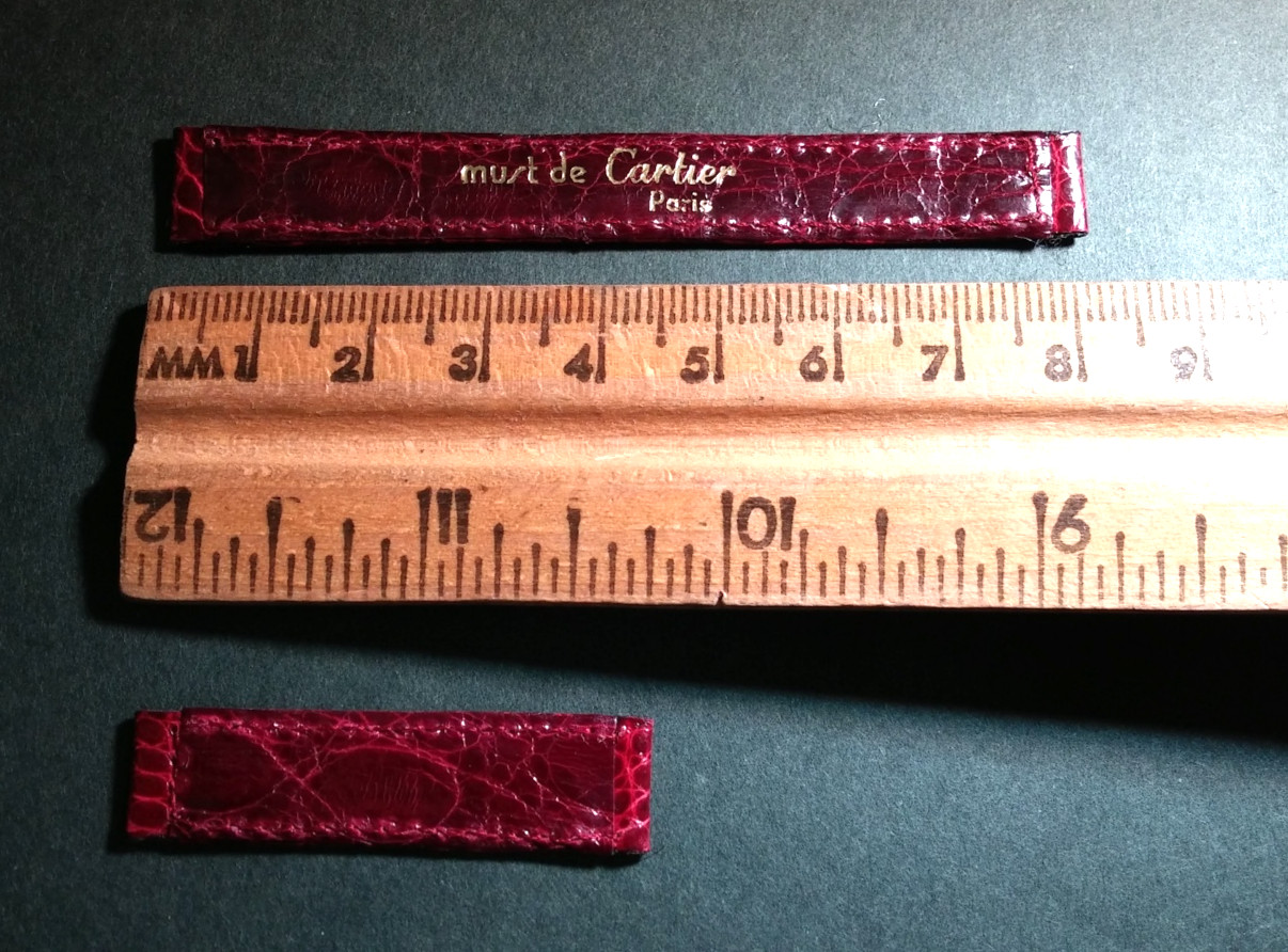 Original Must de Cartier Band 11/10mm SHINY RED/BURGUNDY Crocodile, for DEPLOYME