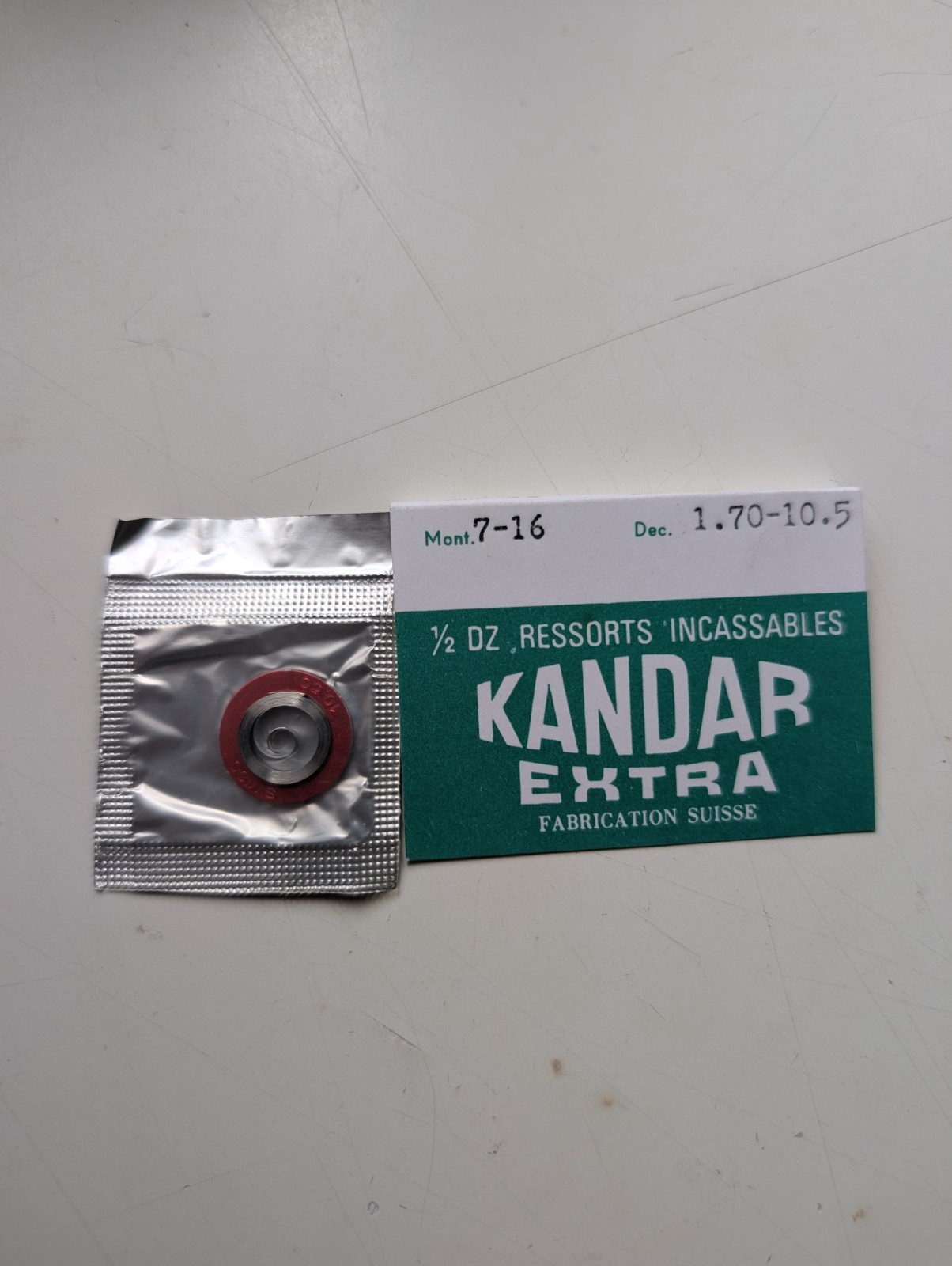 Mainspring Spring Spring 1.70-10.5 Kandar Extra Switzerland NOS