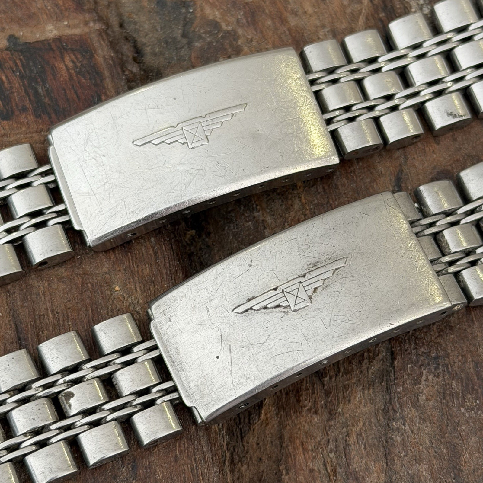 VINTAGE 2x LONGINES CONQUEST ADMIRAL SS INCOMPLETE BACELETS END LINKS MISSINGS