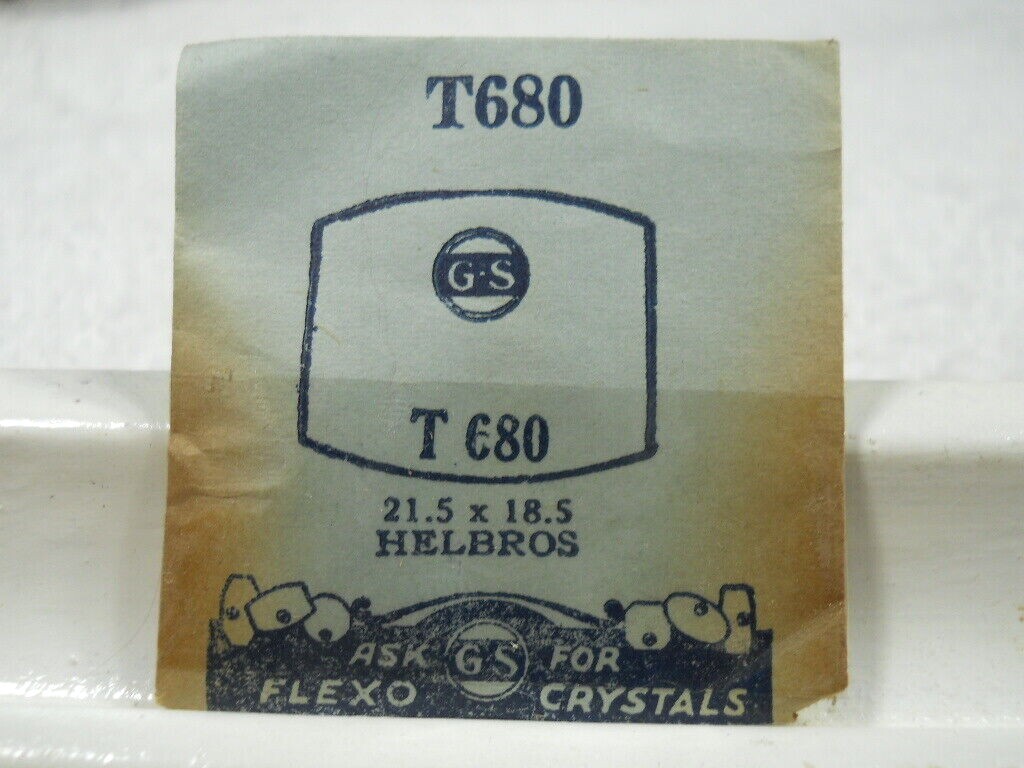 GS T680 PT680 Watch Crystal Fit Helbros Alpine 21.5 x 18.5 mm Replacement Repair