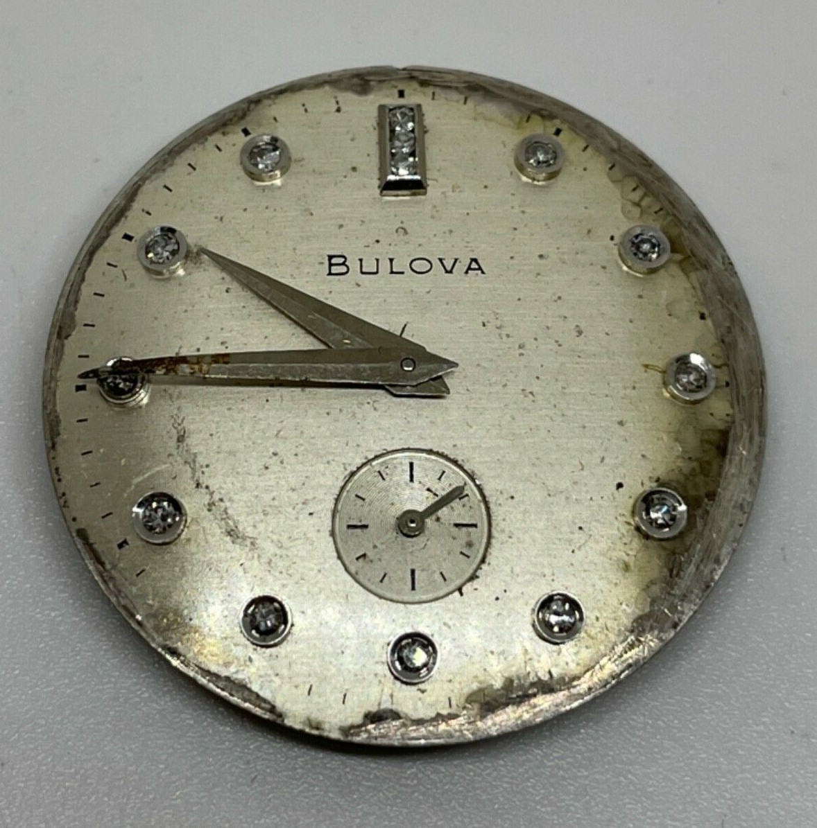 BULOVA 10 BM MOVEMENT 21 Jewels Diamond Dial