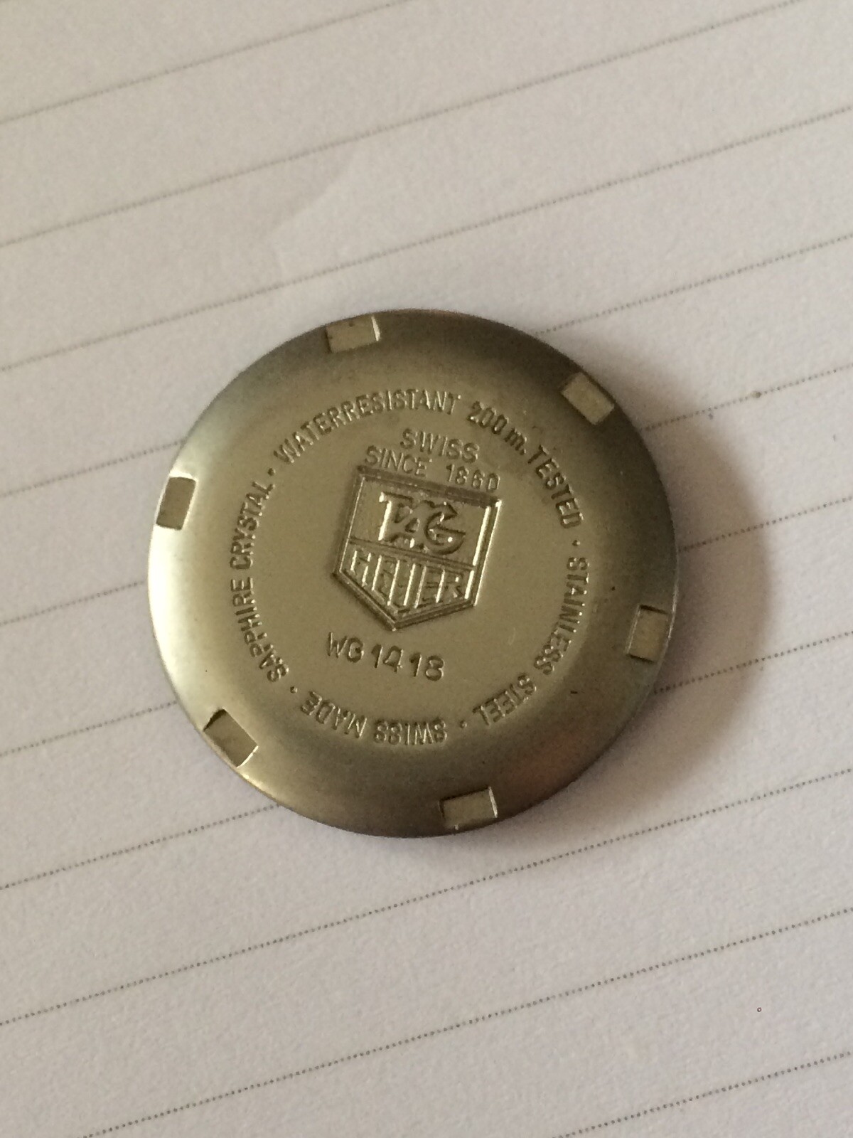 TAG HEUER, case back, NOS Ref. WG1418, f58