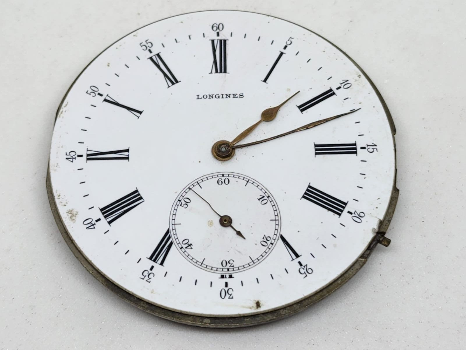 Longines Pocket Watch Complete Movement – Manual wind movement with enamel dial