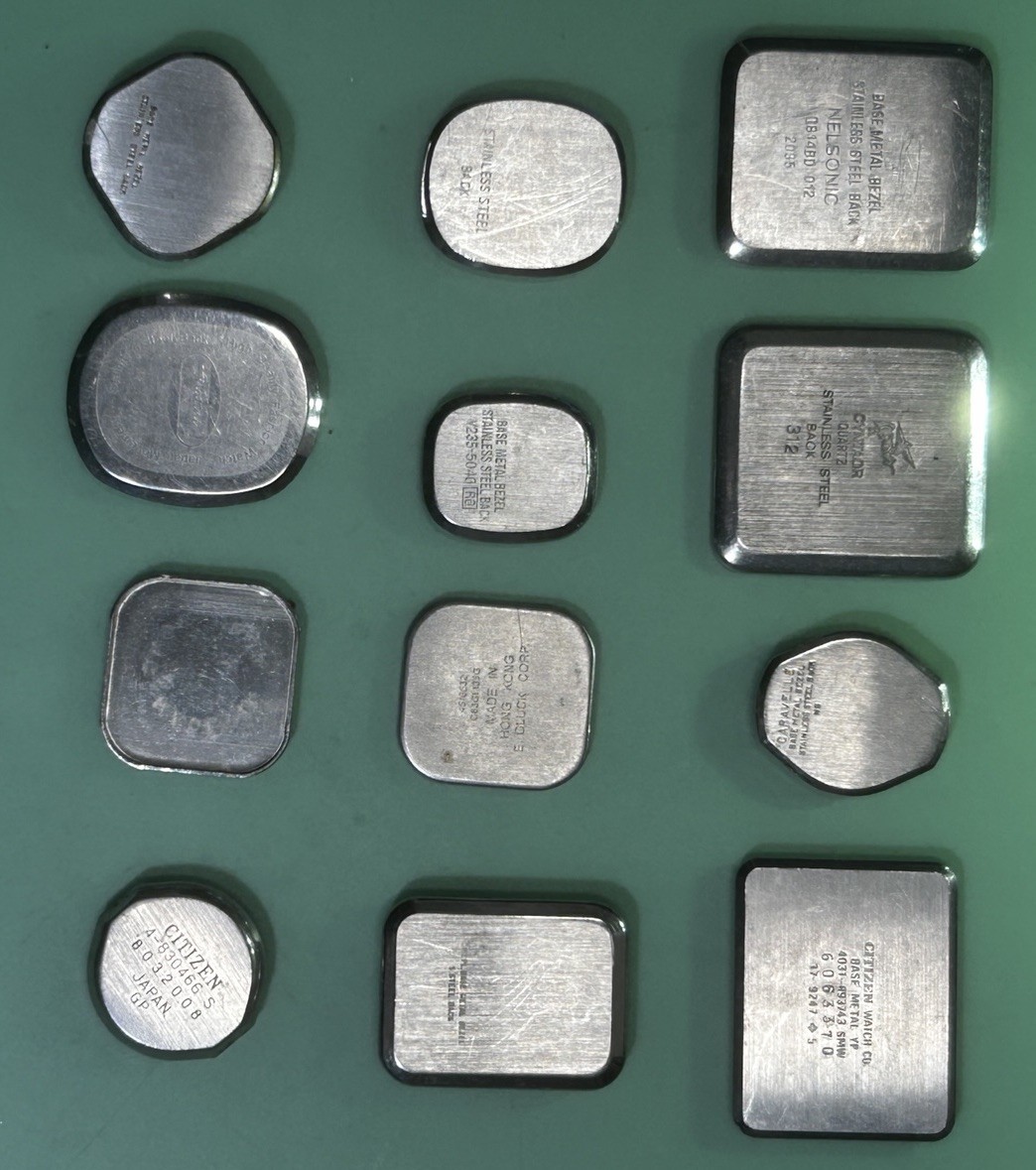 Watch Case Backs – Total of 12 – Various Brands – 1 Lot – 15.2mm – 25.4mm
