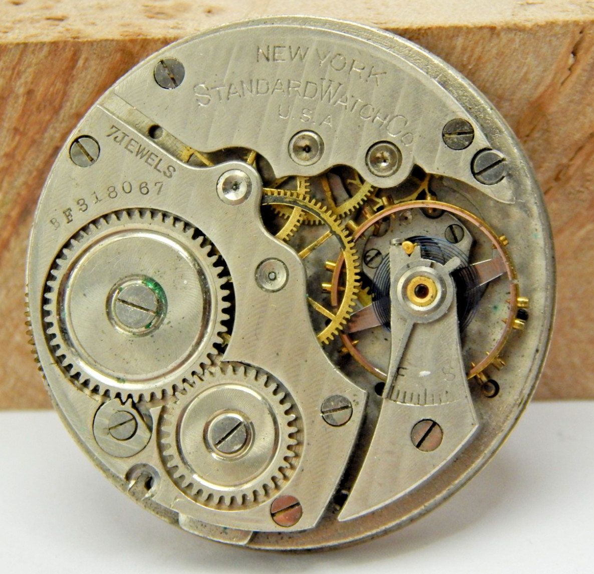 Antique 1919 New York Standard 171 12 s 7 jewel pocket watch movement with dial