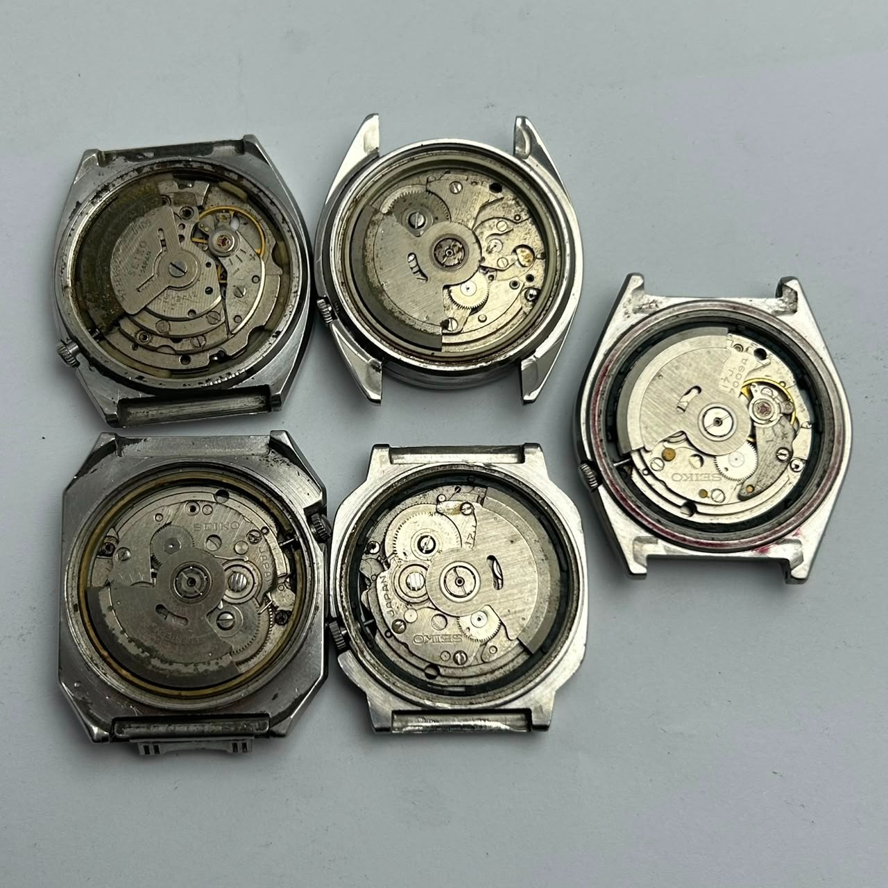 Lot Of 5 Seiko 5 Automatic 6319A 7009A Vintage Men’s Watches For Parts