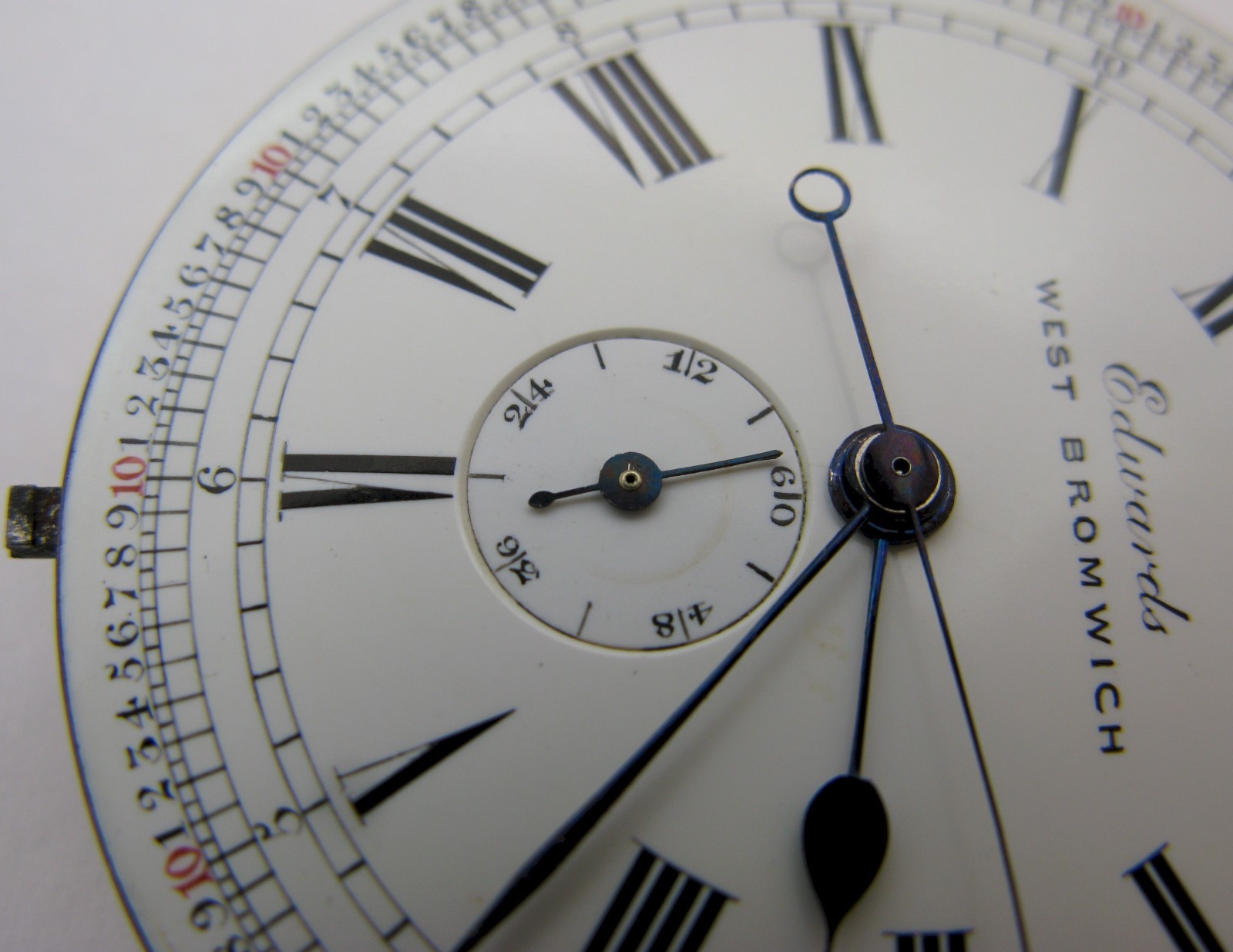 Experimental Pocket stop Watch Edwards West Bromwich Key Wind & Set dia: 48.2 mm