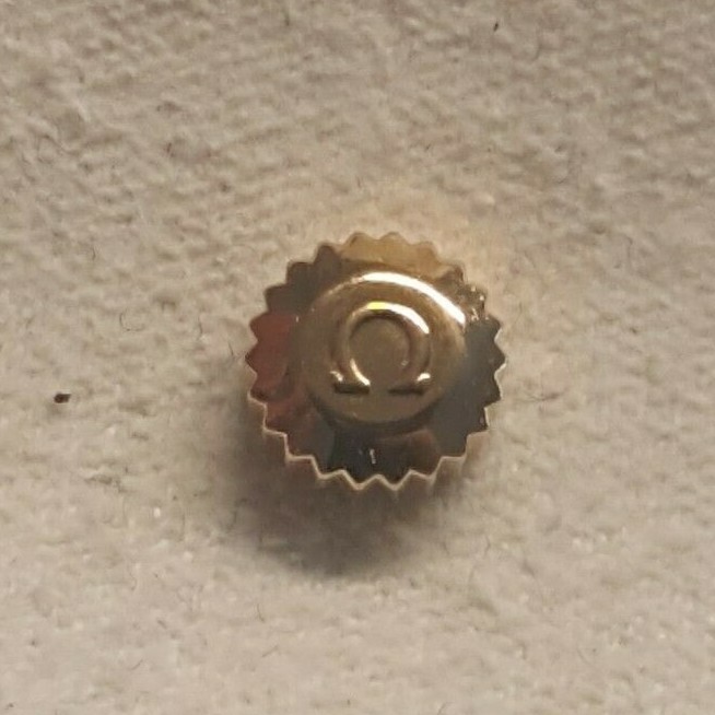 Omega Water Resistant Gold Plated Crown Part Number 42055
