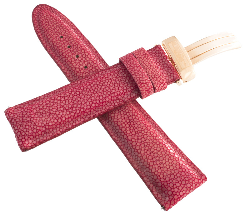 Genuine JoJo, JoJino 22mm Red Leather Rose Gold tone Buckle Watch Band Strap