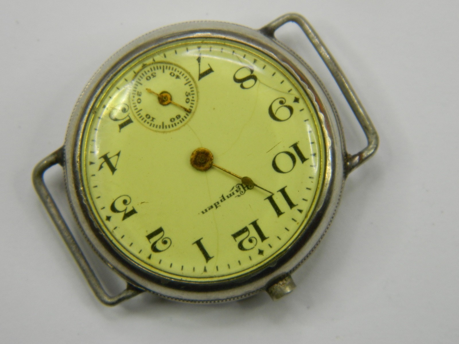 RARE VINTAGE 1910 PRE-WW1 HAMPDEN GOLD FILLED WIRE LUGS TRENCH WATCH REPAIR