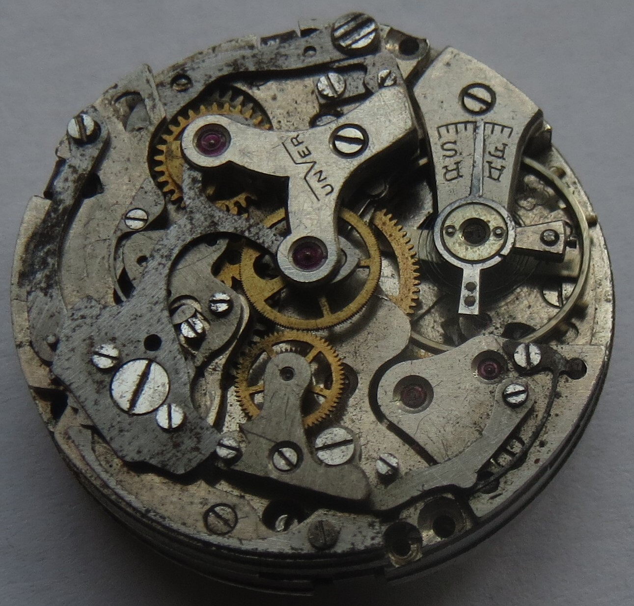 Unver cal. Venus 210 chronograph mens wristwatch movement balance Ok.