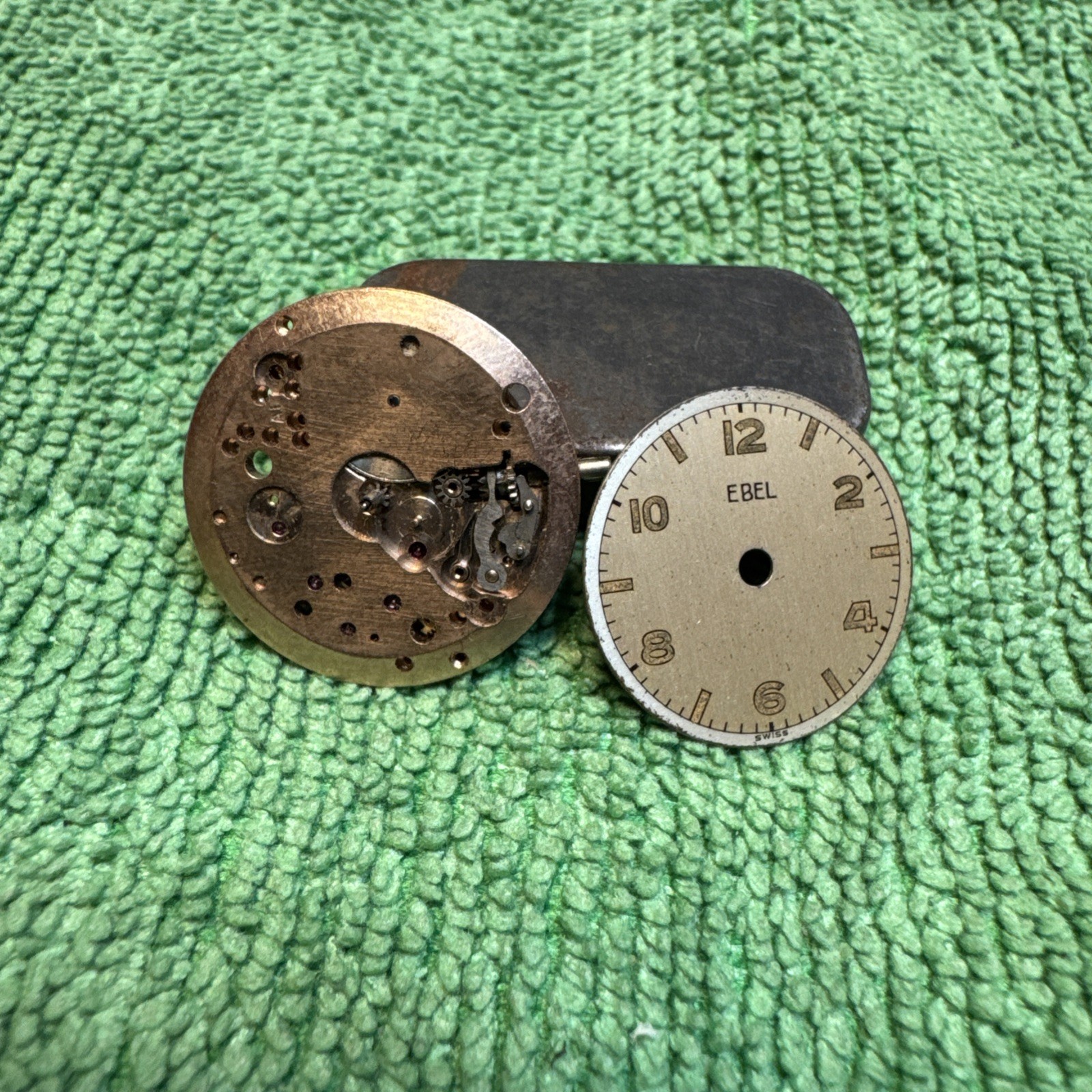 Vintage Ebel Watch Dial And Movement For Parts And Repair