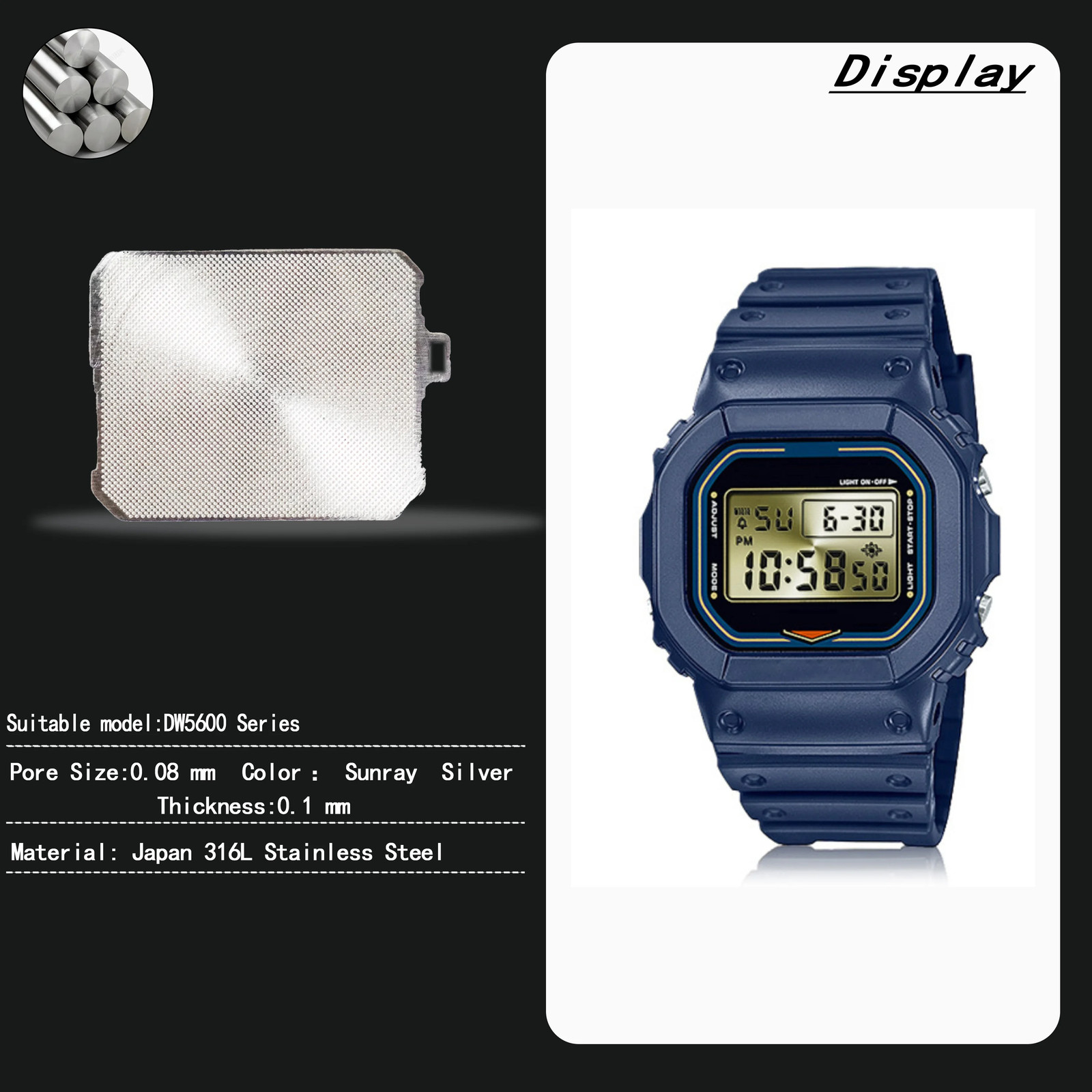 For Casio AE1200 F91 Display screen Metal Mesh Japan Copper Sunray Texture