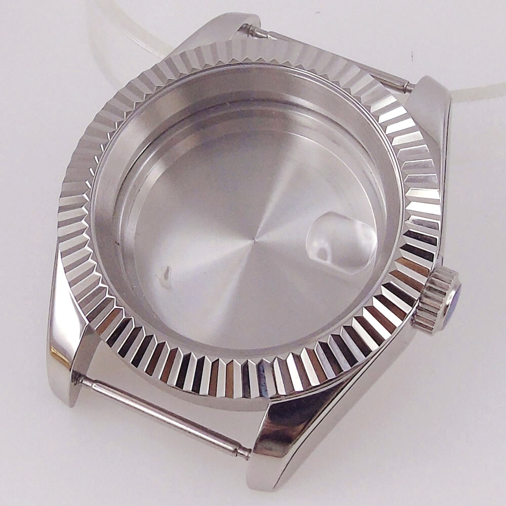 Tandorio 36/39mm Silver Gold Rose Gold Fluted Bezel Stainless Steel Watch Case