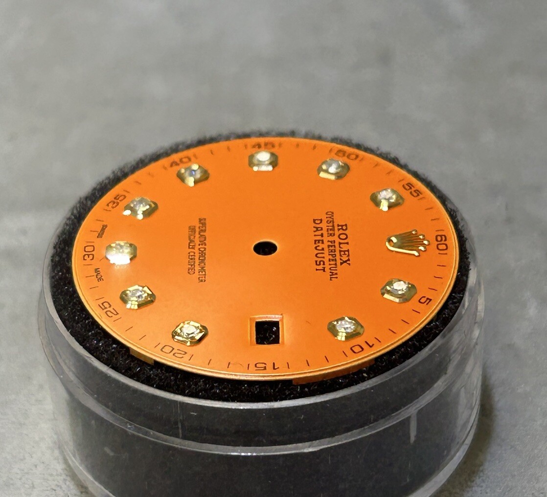 Rolex 41mm Datejust Custom Orange Diamond Dial For Models 126333 & 126303