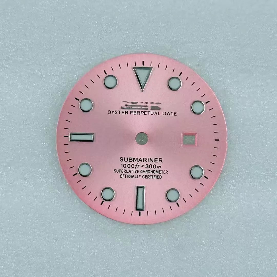 24.5mm SUB Women’s Watch Dial Green Luminous for NH05 Movement Watch Parts