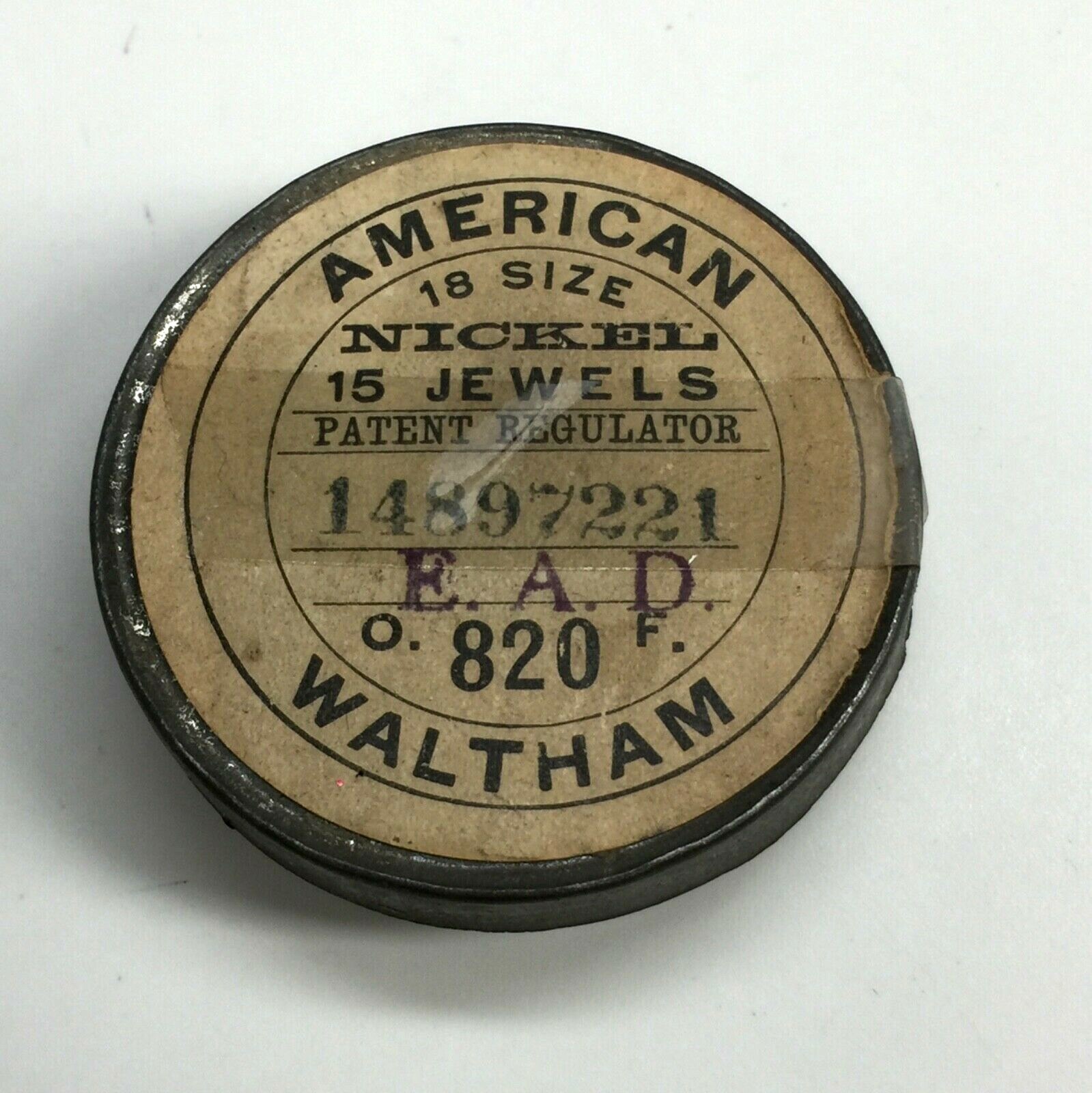 American Pocket Watch Parts 3rd Wheel Count 52 Assort Antique Waltham Container