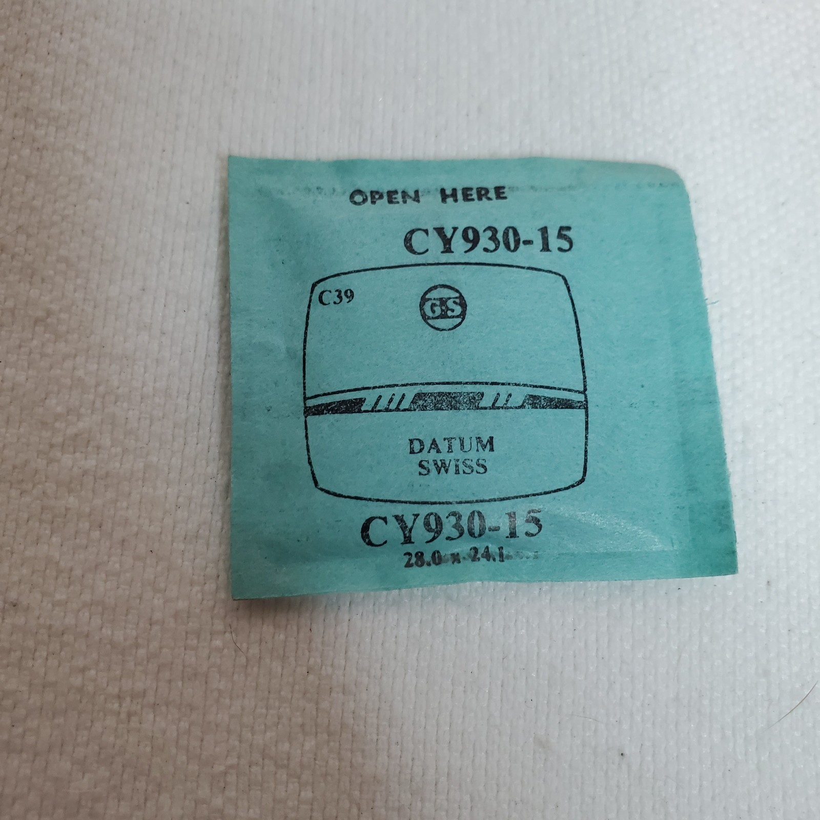 GS CY930-15 Swiss Watch Crystal 28.0 x 24.1mm