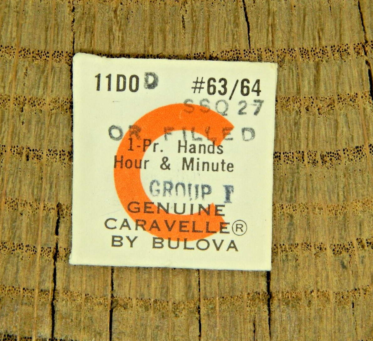 Genuine Caravelle 11DOD SSQ 27 OR FILLED Set of Hands Watch Part 63-64 NOS
