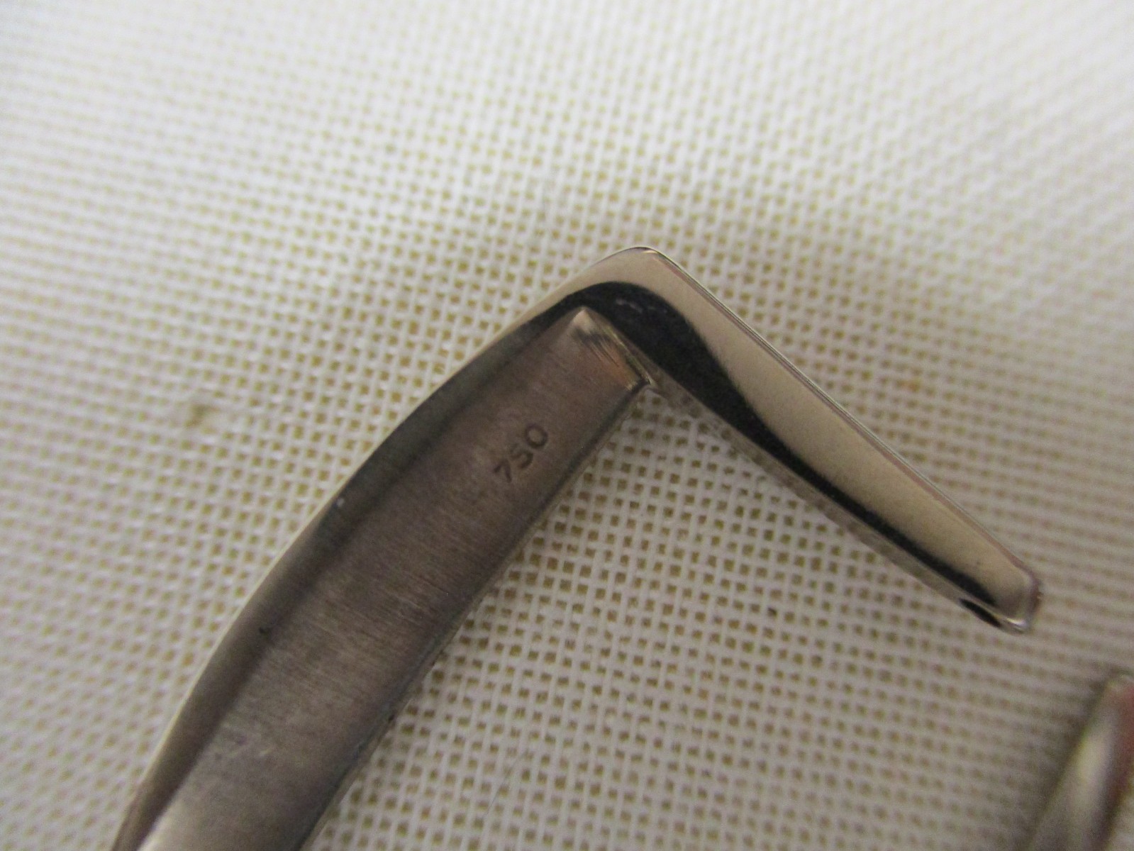 Rare Polished 18k 750 White Gold Buckle for 16mm Watch Strap Buckle-End Straps