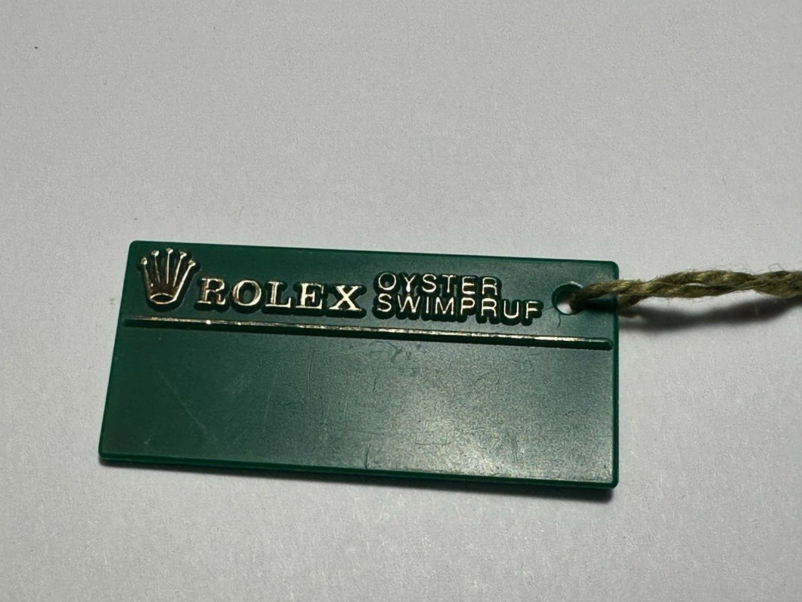 AUTHENTIC ROLEX SUBMARINER 16613 OYSTER SWIMPRUF GREEN HANG TAG