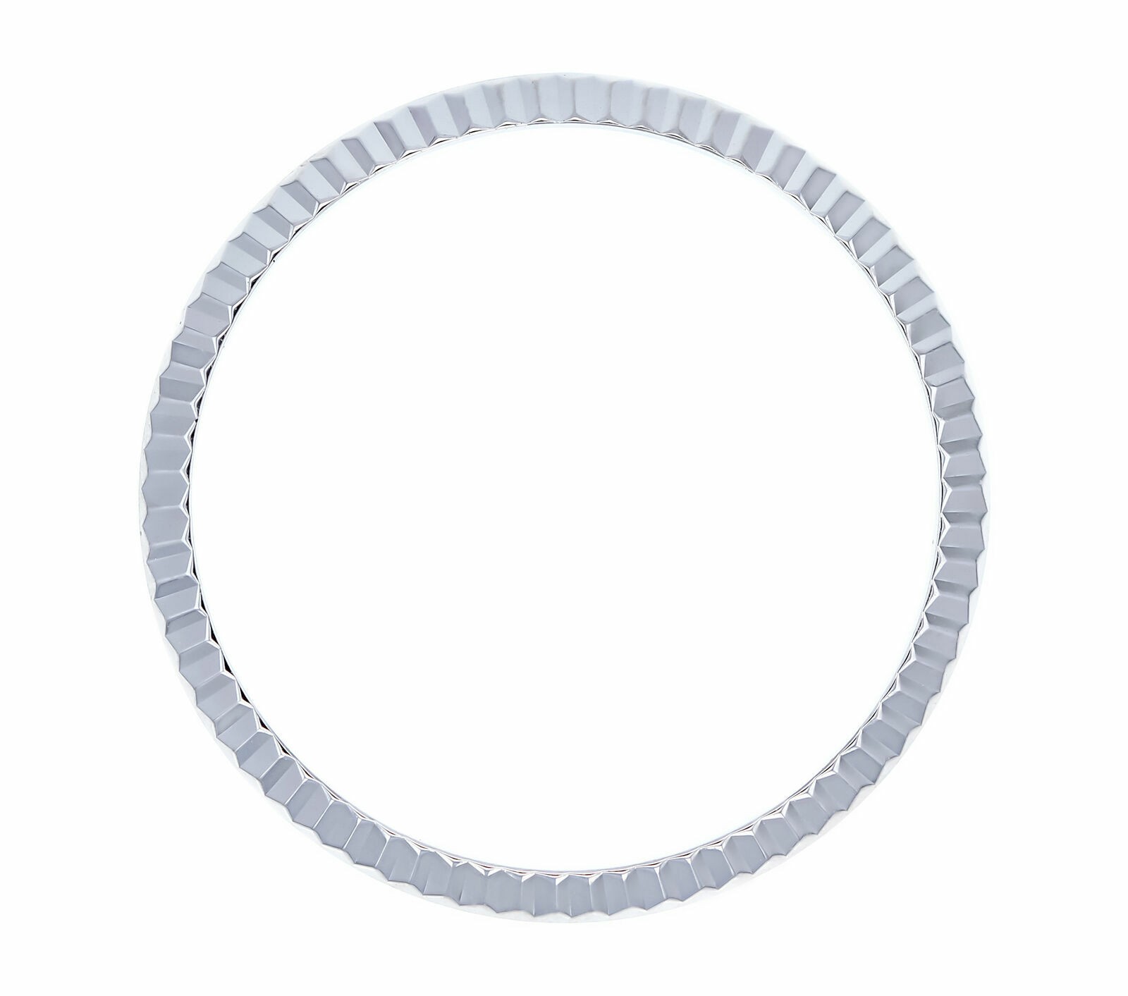 Midsize 18K White Gold Fluted Bezel Part For Rolex 31MM 68159, 78159, 78279