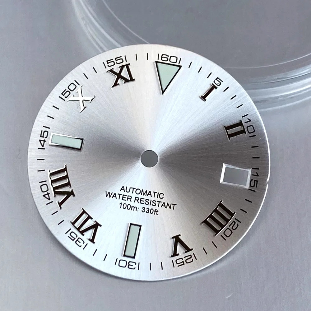 Tandorio New Roman Numeral Sunburst Dial 29mm Watch Dial Face For NH35 NH36 NH38