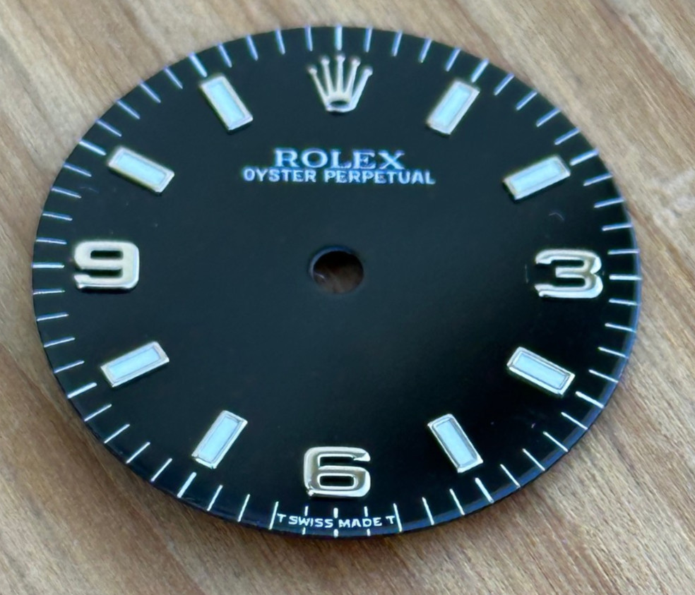 Vintage Rolex Oyster Perpertual Watch Dial For 77080 67480 Black Glossy