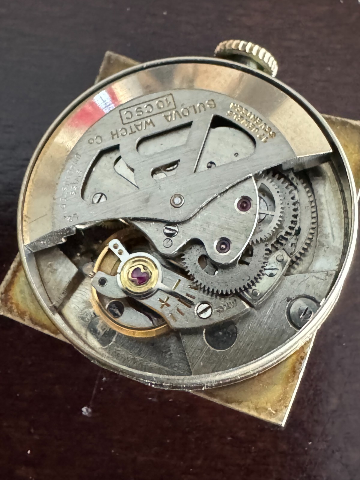VINTAGE MEN’S BULOVA AUTO WRISTWATCH MOVEMENT CAL. 10CSC KEEPING TIME 17 JEWEL